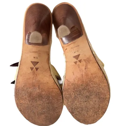 Y2K VTG. YELLOW RIBBON HIGH HEEL SANDALS SZ. 8