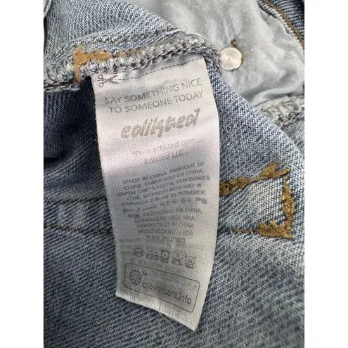 Edikted Light Wash Blue Silver Eyelet Grommet Jeans M