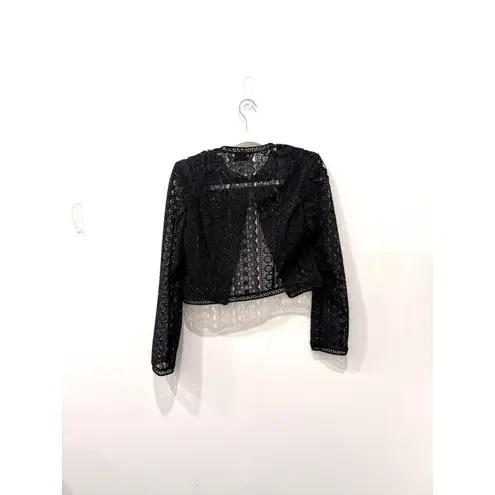 Charo Ruiz Ibiza Tilma Long Sleeve Open Front Lace Jacket Black Women's Size S