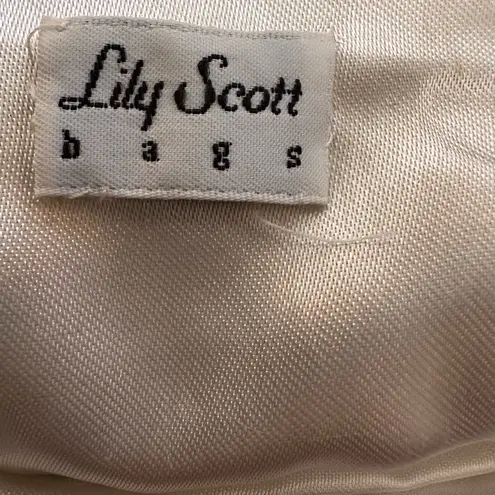 Lily Scott Cream Beaded Floral Evening Bag Vintage Red