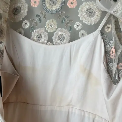 Needle & Thread Needle & Thread Dress Woodland Floral Embellished Tulle Pastel Pink Minidress 2