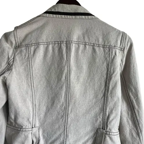 Harvé Benard Harve Bernard Women Cropped Jacket 4 Beige Brown Trim Scabby Chic Boho Y2K Retro