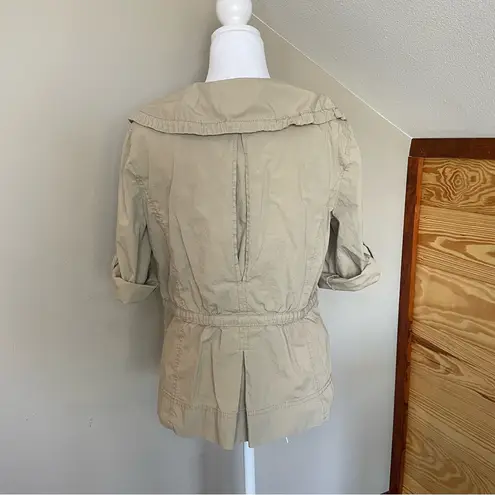 Loft Ann Taylor  Khaki Button Up Utility Top Jacket Medium