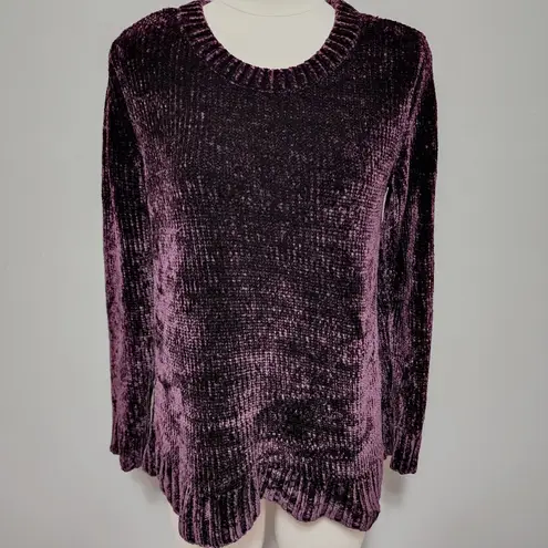 Orvis plum chenille crewneck sweater size medium