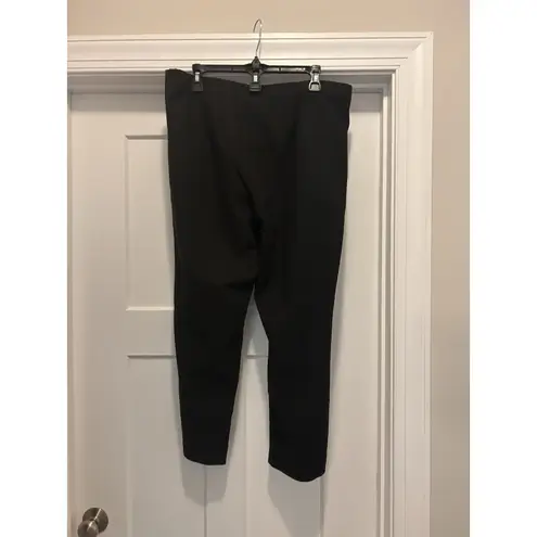 J JILL Essential Black Cotton Pants Size 14 Pull On Tapered Ankle Office Casual