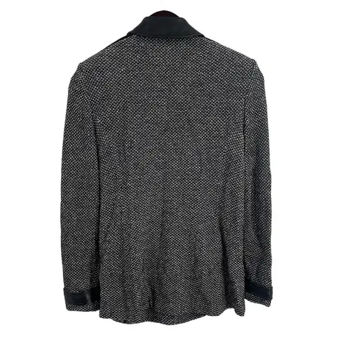 St. John Blazer Size 2 Black Leather Detail 3 Button