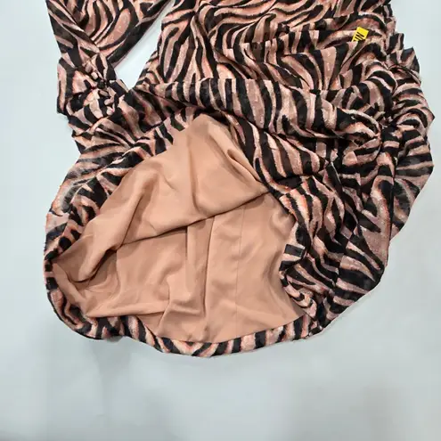 DUNDAS x REVOLVE Norma Mini Dress in Natural Zebra Small Black