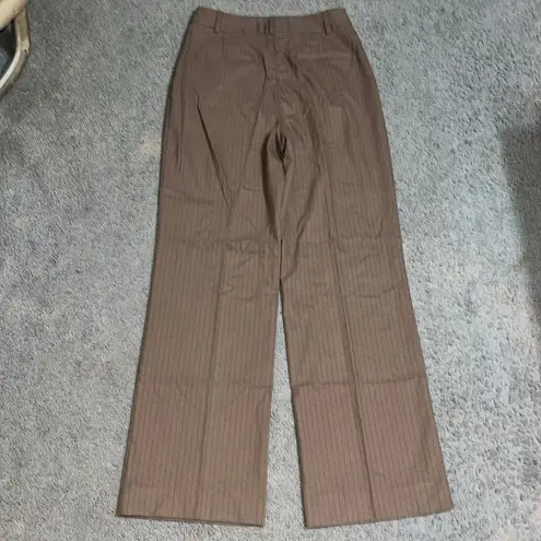 Favorite Daughter The Favorite High Rise Wide Leg Pants Camel Pinstripe 10