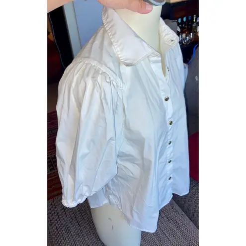 Marc New York Sht-Slv Button-up White Blouse, Sz XS