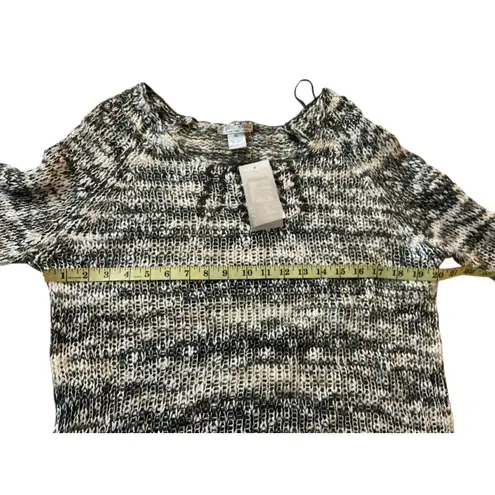 Alberto Makali Women’s Sweater Size XL Cream Green Metallic Knit Beaded Detail