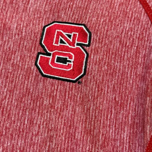 Antigua Womens NC State Wolfpack Quarter Zip Pullover Shirt Red Size M