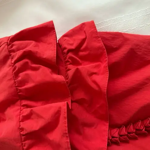 RHODE Vibrant Orange Ruffle Mini Dress Size M