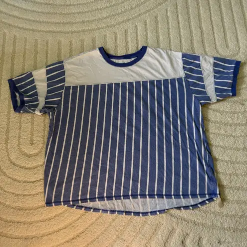 Free People Movement Lineback Logo Tee Size Medium Blue