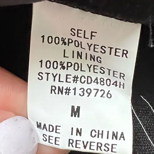 Evereve Allison Joy Classic Black Dress Cap Sleeves Exposed Zipper Size Medium