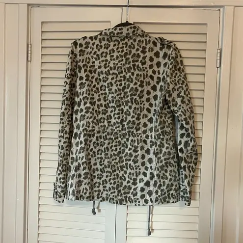Velvet by Graham & Spencer Leopard Print Utility Jacket Tan