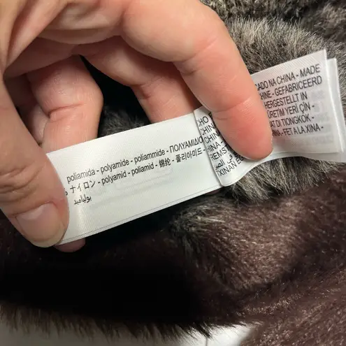 ZARA  faux fur jacquard sweater with black bows size small