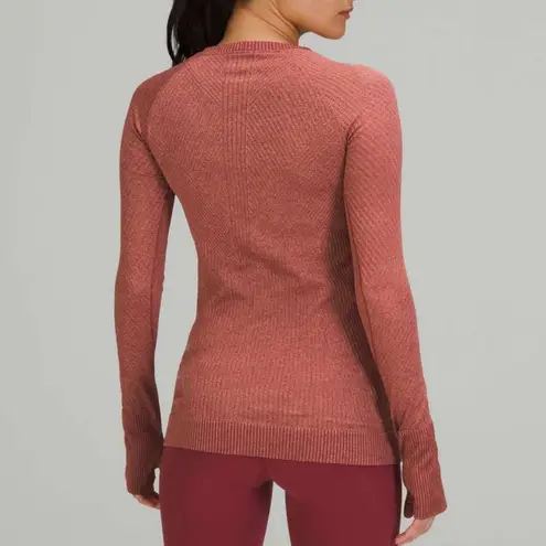 Lululemon Rest Less Pullover Top Size 10/12 Heathered Mulled Wine/Pink Savannah Red