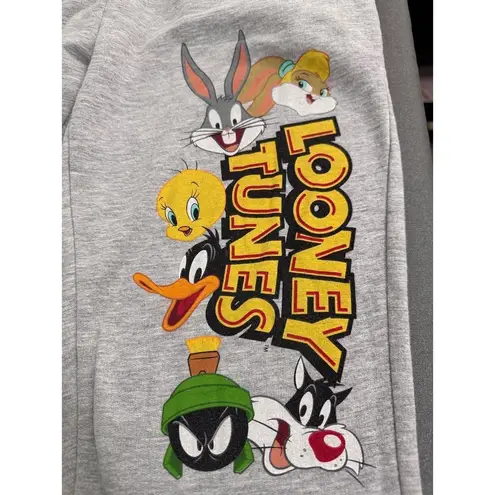 Looney Tunes Design Heather Grey Elastic & Drawstring Cuffed Joggers Juniors M