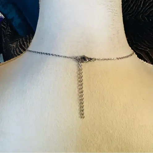 Handmade Handcrafted cowhide vintage gem cameo pendant on chain necklace