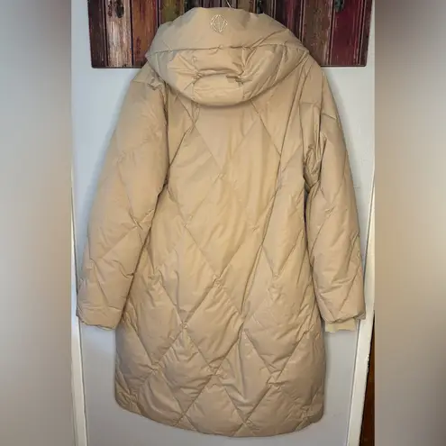 Mondetta Women's Long Diamond Quilted Parka Down Fill Tan size large