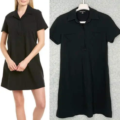 James Perse Black Pullover Collared 4 Button Front Chest Pocket Dress Size 0 XS
