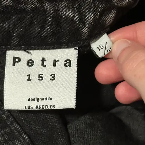 Petra 153 Black Acid Washed High Waisted Distressed Jeans size 15 / 31