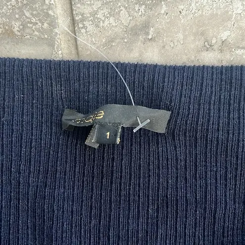 Maje Tight-Knit Long Sleeve Ruched Sweater Dress in Navy, Size 1 (S) Retail $345