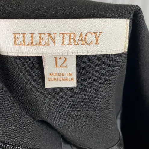 Ellen Tracy Womens Black Career Pencil Skirt Lined Back Slit Size 12 Classic