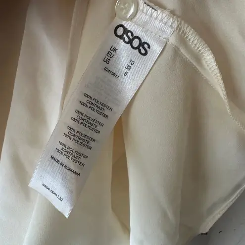 ASOS NWT  Cream Sheer Ruffle Hem Blouse Long Sleeve Layered Top Size 6 - Image 7