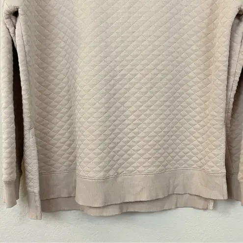 Z Supply  Quilted V Neck Weekender Oversized Sweatshirt in‎ Almond Size Medium