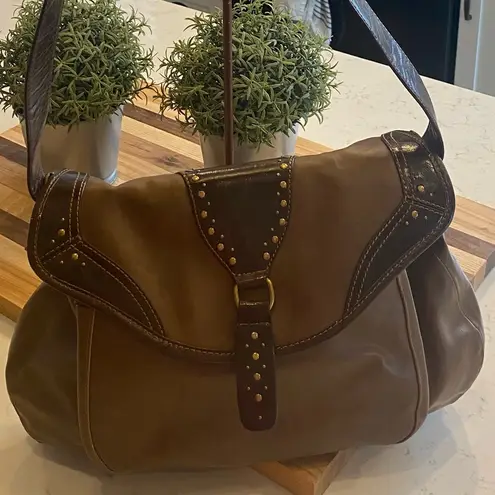 Coldwater Creek Faux Leather Magnetic Close Studded Western Style Purse