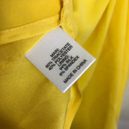 St. John Bateau Neck Mini Dress Size 4 Yellow Casual Draped Stretch Preppy