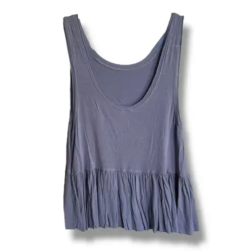 Mossimo Womens Tank Sz XS Periwinkle Peplum Sleeveless Tank Rayon Soft Purple