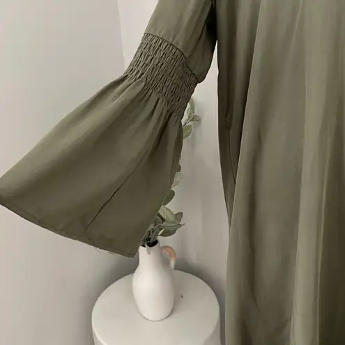 New York and Company Babydoll Dress. Size Medium. Army Green