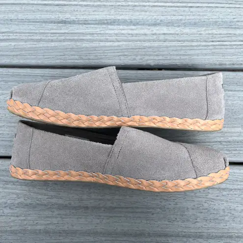 Toms Alpargata Leather Wrap in Cement Suede