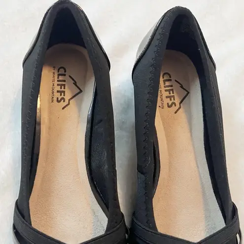 NEW Cliffs By White Mountain Patent Leather Slip On Wedge Pumps Black Size 6