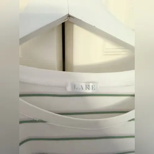 LAKE Pajamas Long Sleeve Cotton Striped Pajama Top Tee Purple Green White