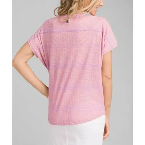 prAna NWT Womens Yoga Pilates Climb Top New Epley S Orange Purple SS Organic