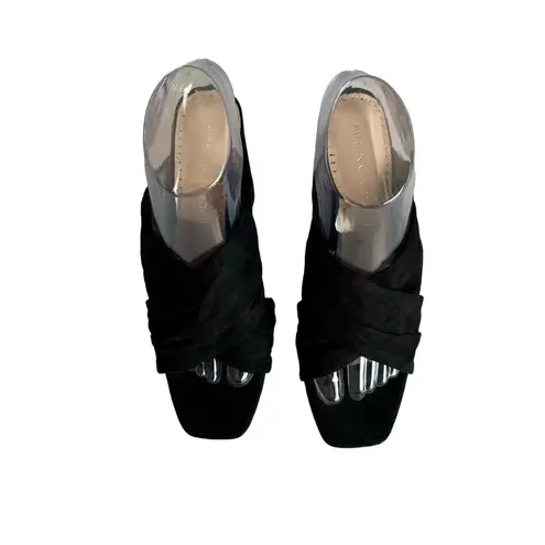 Adrienne Vittadini Women’s Genie Crossover Black Block Heel Sandals Size 8