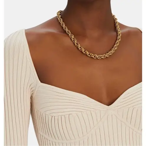 Jonathan Simkhai Sammy Bustier Rib Knit Top Champagne