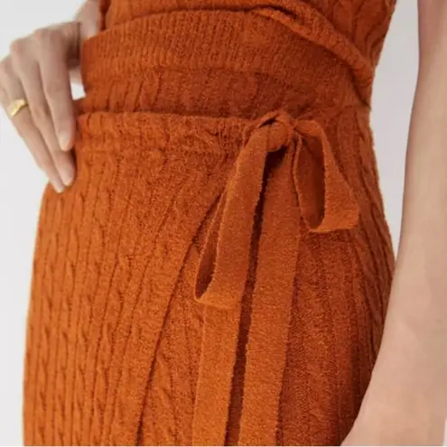 Current Air Anthropologie Ribbed Knit Skirt Rust Orange Brown Medium Petite