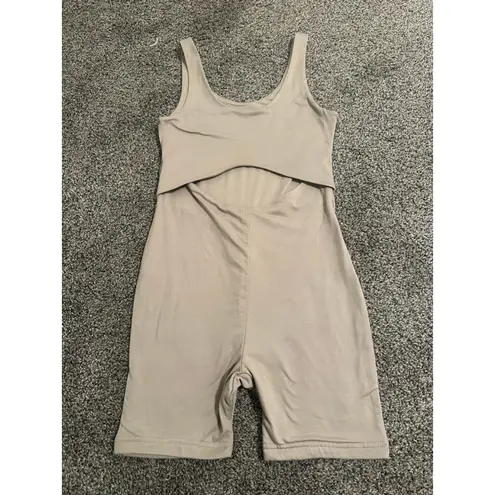 Women's Faded Rose Taupe Sleeveless Romper with Cutout Size S