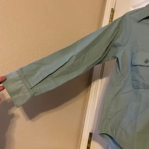 Five Brother Vintage Union Made In USA Long Sleeve Flannel Cotton Button Up Med Green