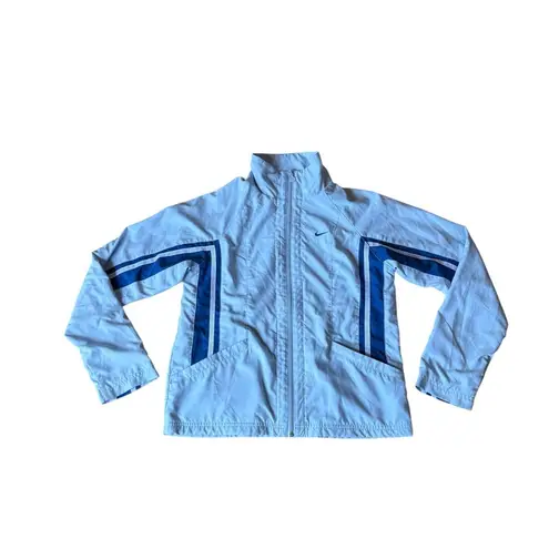 Nike  Vintage Windbreaker Full Zip Jacket Womens Small Light Blue Athletic Gym