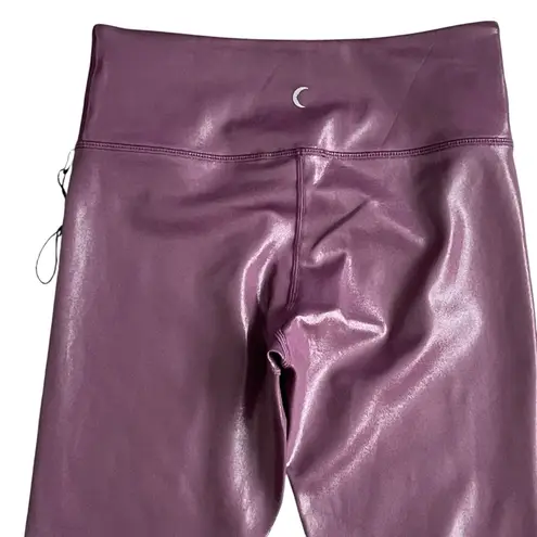 Zyia Active High Waist Shimmer Metallic Leggings Women’s Size 6-8 Plum Athletic