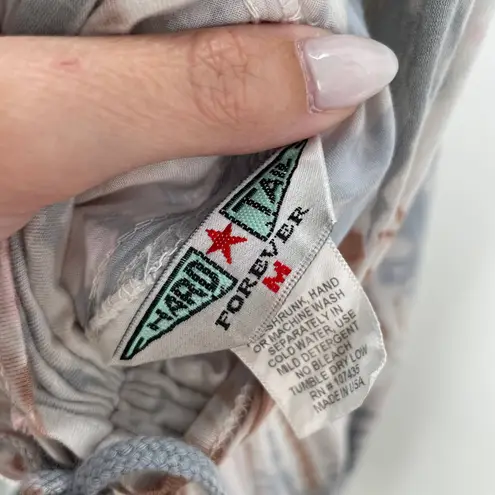 Hard Tail Forever Women's Beige Blue Tie Dye Strapless Wide Leg Jumpsuit Size M