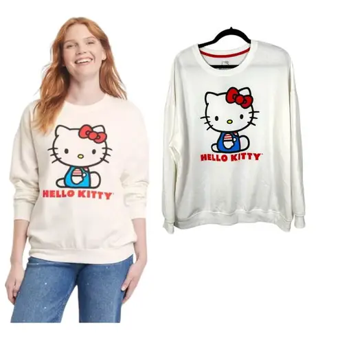 Sanrio Hello Kitty Hybrid Apparel White Crewneck Sweater Women's Size XXL