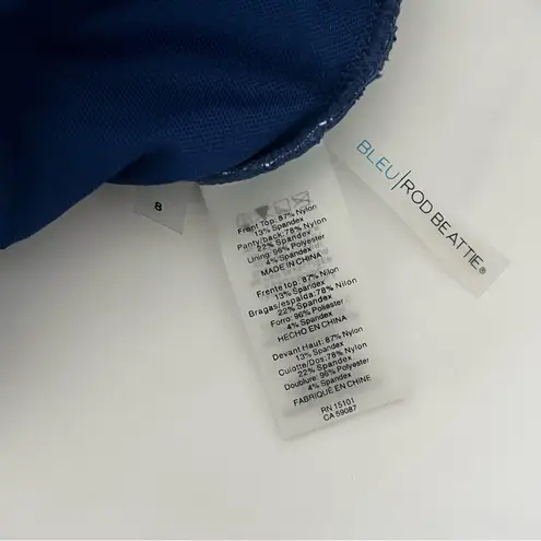 Bleu Rod Beattie Bleu Rod BeattieTake-a-Dip Shirred Bandeau one Piece Swimsuit Floral navy size 8