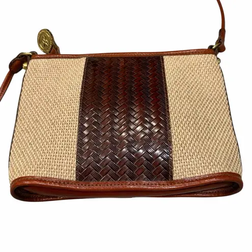 Brahmin Vintage Basketweave Crossbody Purse Bag