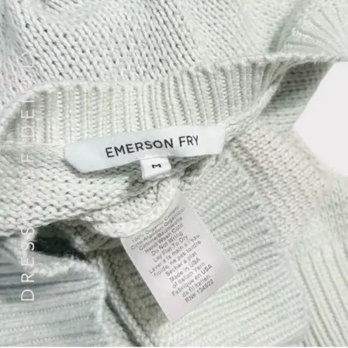 EMERSON FRY Carolyn Cotton Knit Sweater, Tie Dyed, Medium Green